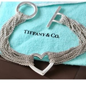HOST PICK! Tiffany & Co. Sterling Silver Open Heart Mesh Toggle Bracelet